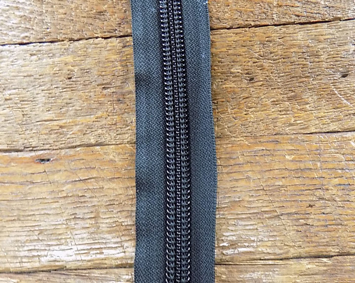 #10 Black, YKK Coil Chain Zipper Tape, Nylon, #10C-BLK